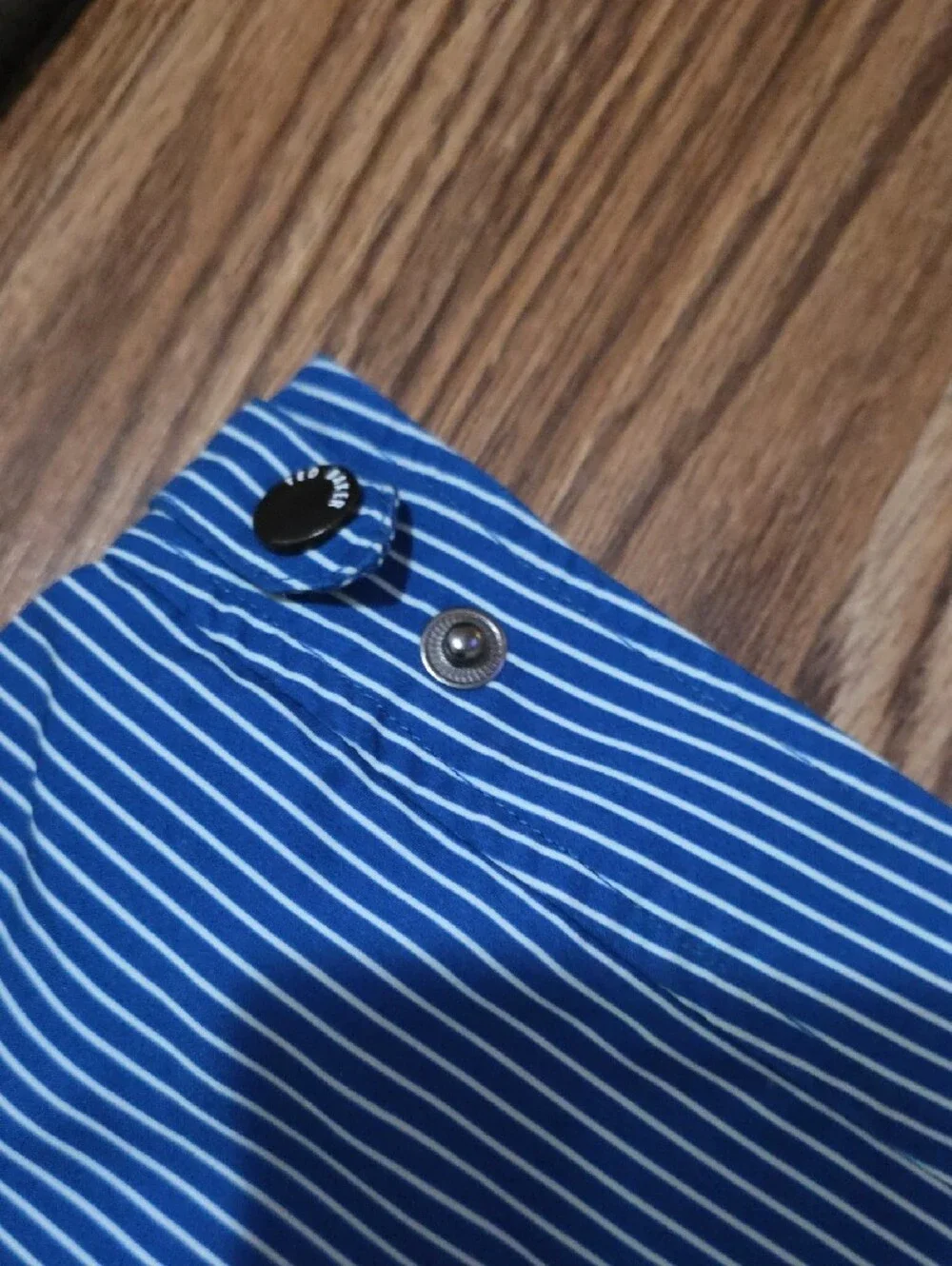 Ted Baker London Blue and White Striped Swim Trunks